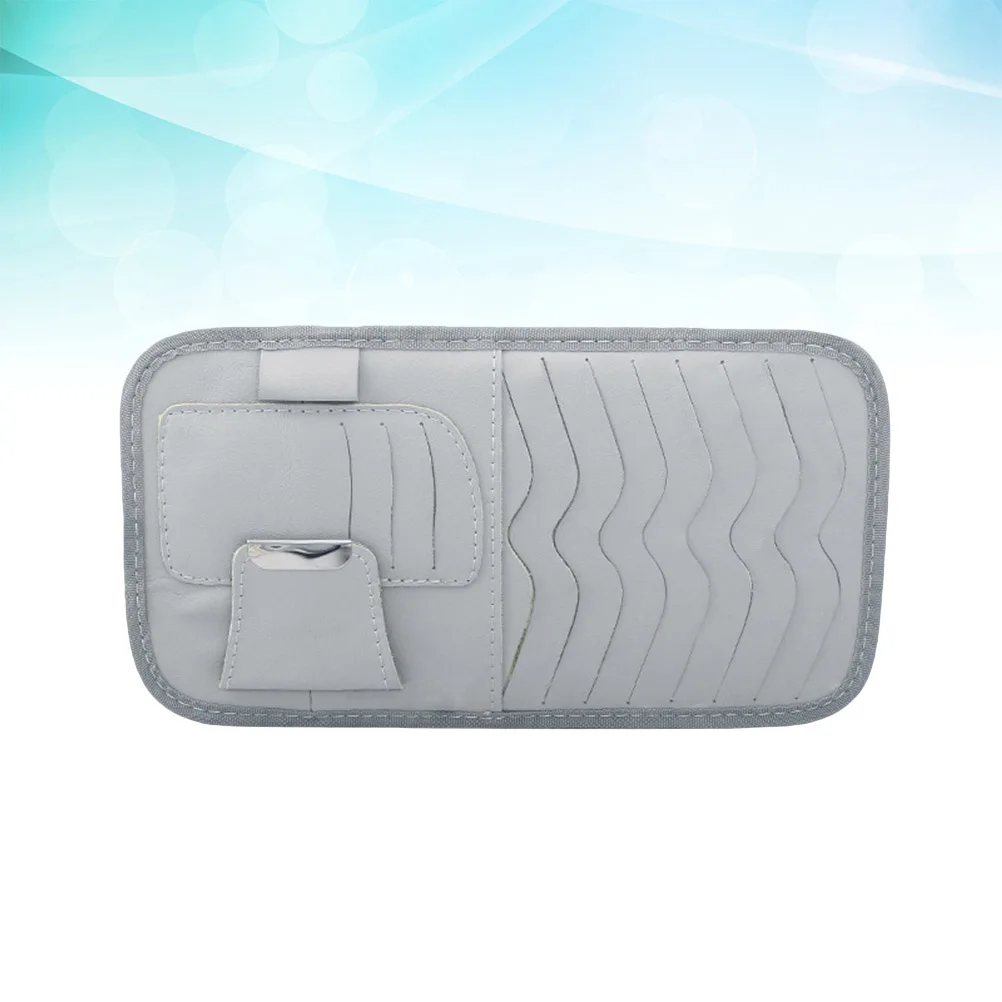 

Car Clip Organizer Pocket Grey Sunglasses Cards Driving License Holder Hook Loop Design Suitable Most Cars Suv Trucks