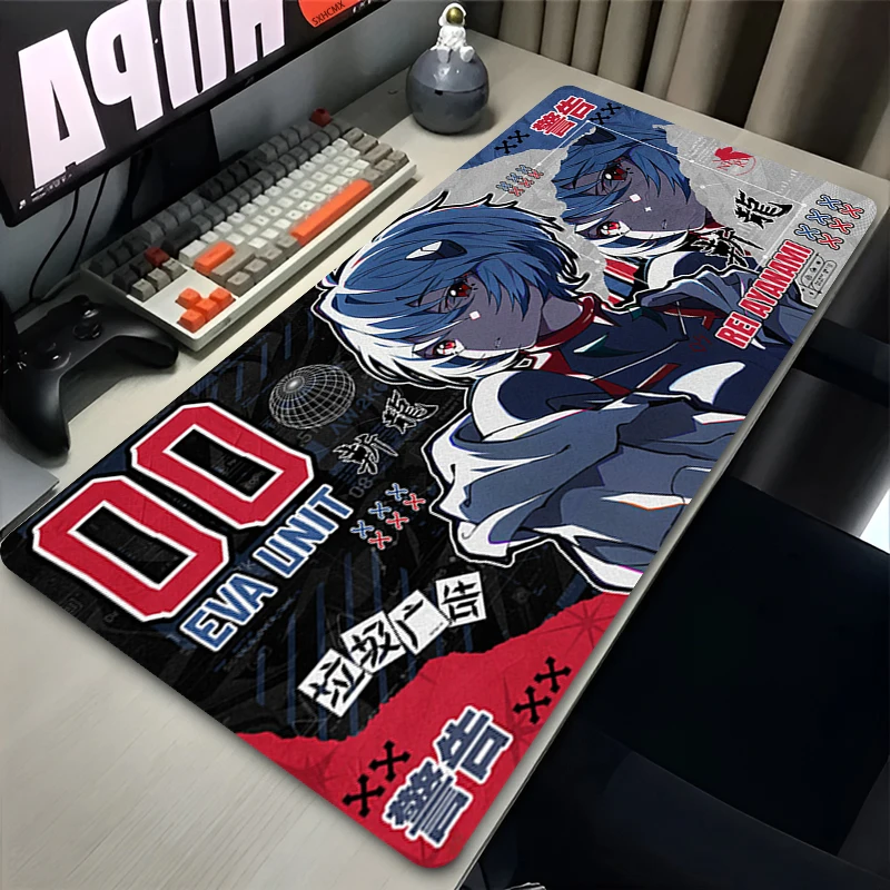 Mousepad XXL Large Kawaii Anime Girl Ayanami Rei Mouse Pads Pc Accessories Gaming Mouse Mat E-Evangelions Keyboard Desk Mat view 5