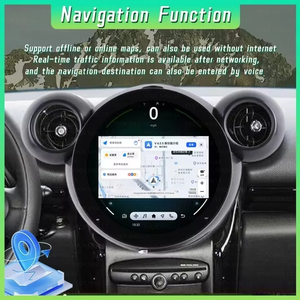 Android14 11.7" For BMW Mini Cooper 2007-2015 Car Multimedia Video Player GPS Navigation Bluetooth Wireless CarPlay WiFi DSP 5G