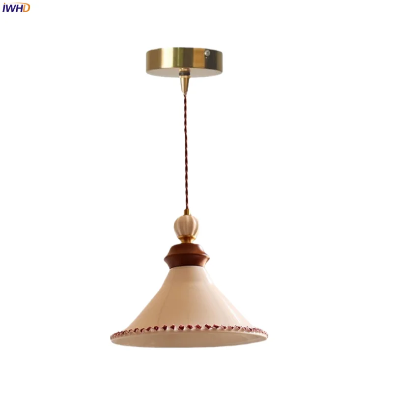 

IWHD Relief Flower LED Hanging Light Nordic Modern Dining Living Room Lighting Kitchen White Ceramic Pendant Lamps Hanglampen