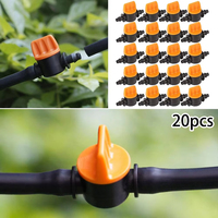 20pcs 4/7mm Two-Way Straight Hose Barb Valves Garden Watering Irrigation System Water Flow Control Ball Valve Pipe Fittings Set