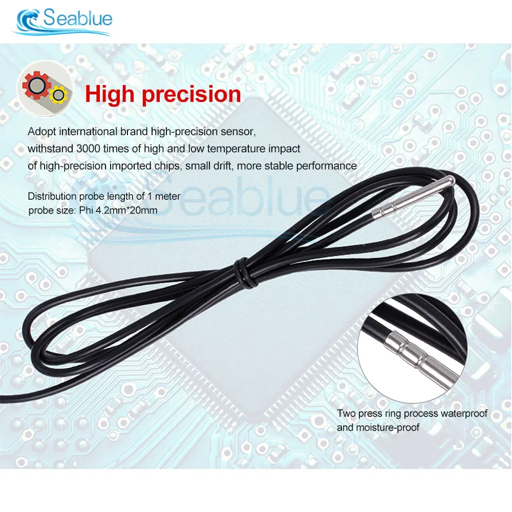 Imagem -04 - Termostato Eletrônico Inteligente com Cabo de Alimentação Controlador de Temperatura Display Led ac 90v250v Mh-2000