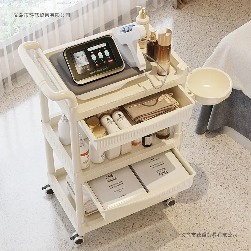 Beauty salon special beauty cart trolley mobile hand push beauty cart rack instrument household tool cart