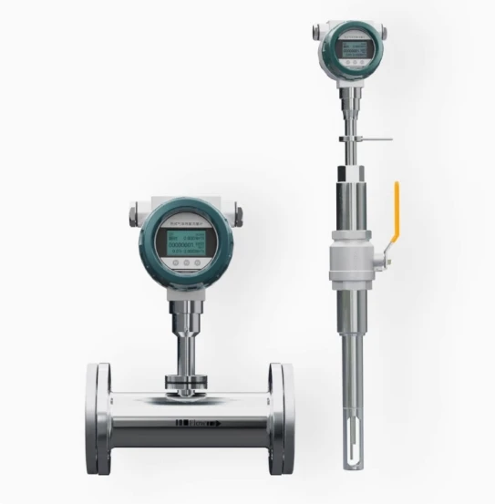 Digital Display Stainless Steel Gas Air Thermal Mass Flow Meter Insert Type Oil Flow Meter with 4-20mA Output for Measurements