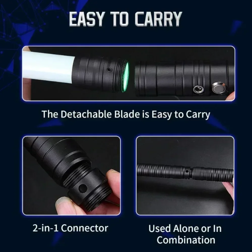 XX- Lightsaber-Toy Fx-Saber Dueling-Force RGB-Sword - Type-C معدن قابل لإعادة الشحن Hilt Force Fx Dueling Light Saber 7 ألوان