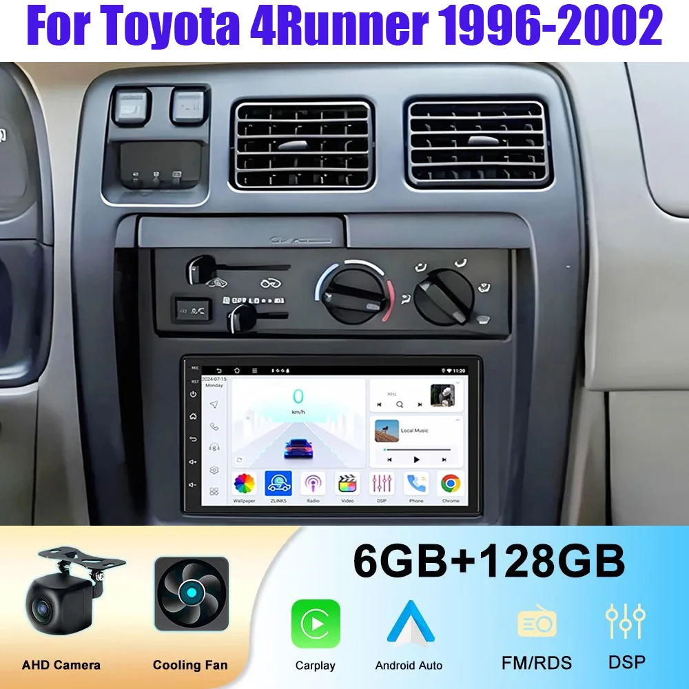 

7"4-64GB Car Radio For Toyota 4Runner 1996-2002 Wireless Carplay Android Auto Head Unit GPS Navigation