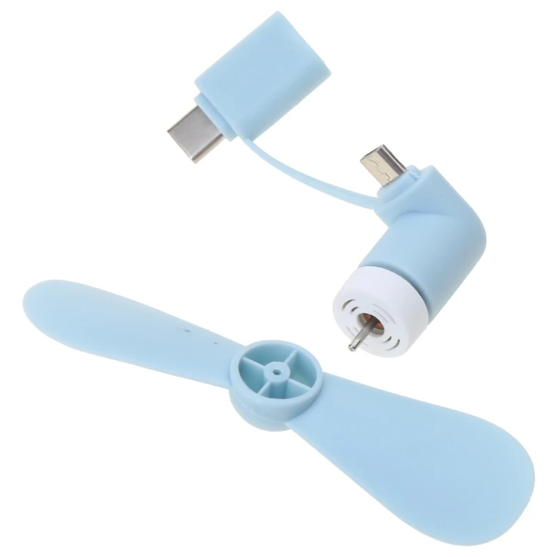 Portable 2 in 1 Cooler Type-C Hanldheld Cooling Fan Mini USB Fan Cell Phone Fans for android Micro USB Phones