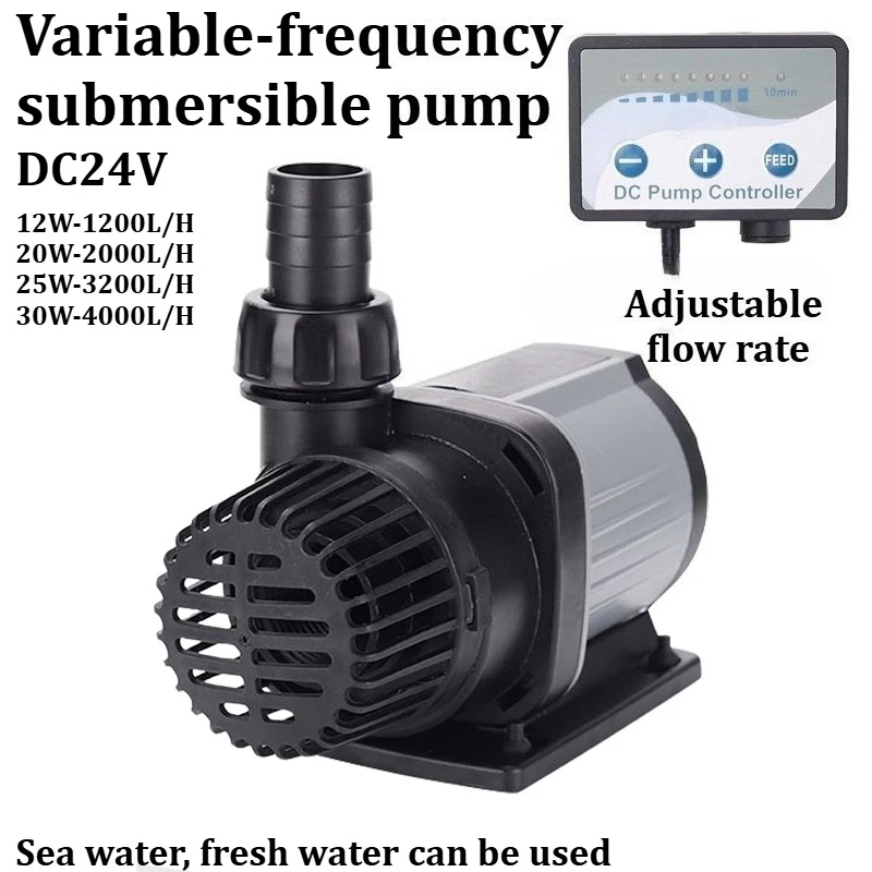 

Погружной насос с переменной частотой, бесшумный и энергоэффективный, регулируемый поток, 1200/2000/3200/4000 л/ч, аквариум/фонтан