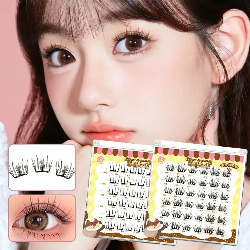 Selbstklebende, kleberfreie falsche Wimpern im koreanischen Stil, DIY, fotogene Comic-Wimpern, wiederverwendbar, natürliche weiche Wimpern, Augen-Make-up-Werkzeug