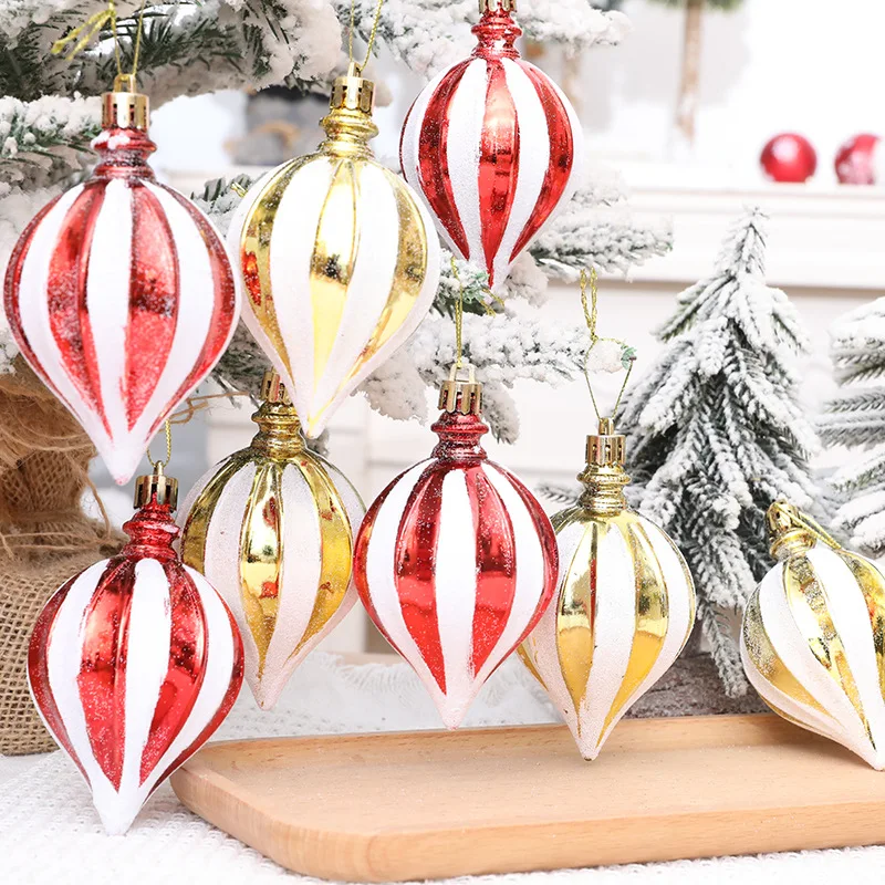 6PCS/SET Christmas Party And Festival DIY Decor Christmas Hanging Ornament Plastic Material Decor Christmas Hanging Ornament