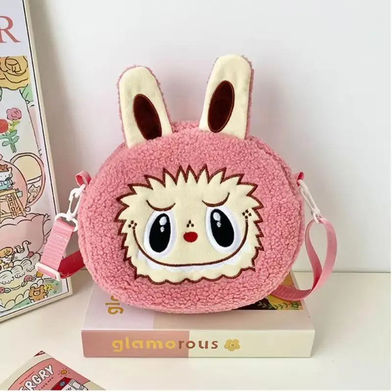 New Cute Labubu Shouder Bag The Monsters Plush Doll Backpack Student Large Capacity Crossbody Bags Outdoor Travel For Kids Gifts