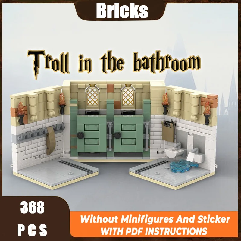 หอพักสํานักงาน Modular Castle - House Kitchen Library Model Building Blocks MOC Room of Requirement Architecture Collection Toys