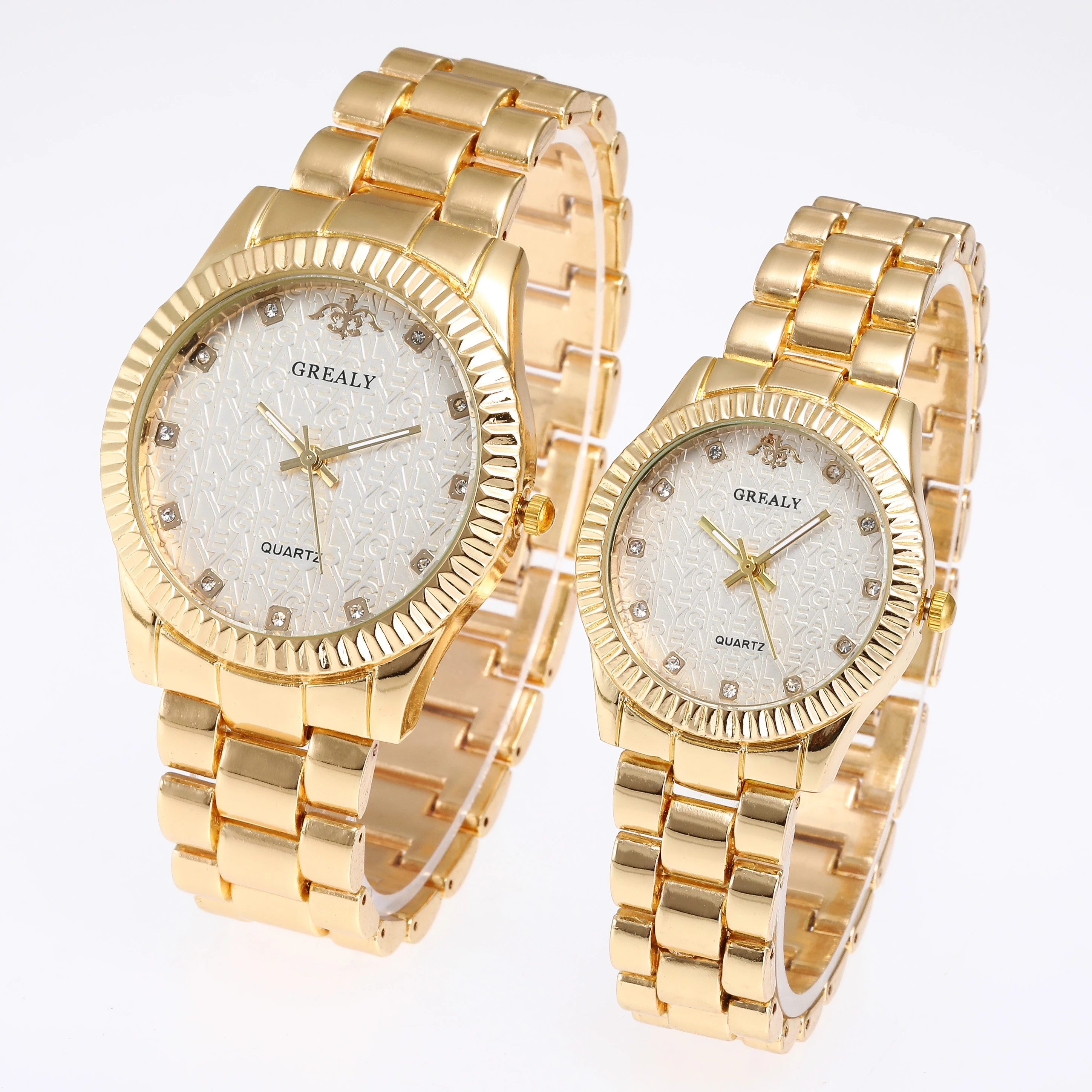 ساعة رجالية كوارتز كاجوال عصرية بسوار فولاذي، ساعات زوجية واحدة للرجال وواحد للنساء