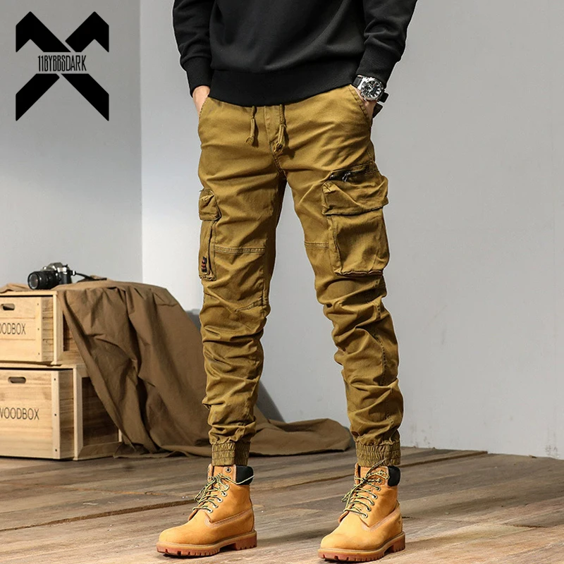 

2026 Spring Tactical Cargo Pants Men Military Multi Pockets Black Casual Pants Hip Hop Streetwear Cotton Trousers Elastic Waist