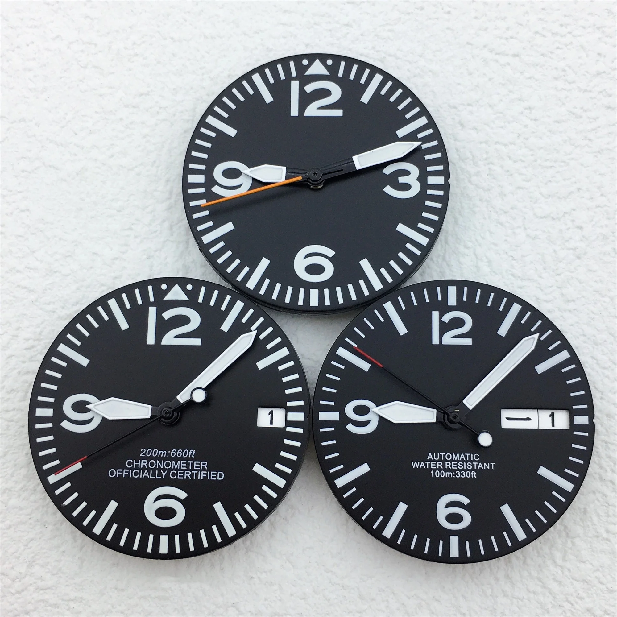 29mm dial Black White Dial With Hands Full Luminous Dial Fit NH34 NH35 NH36 Movement Green Luminous Watch parts