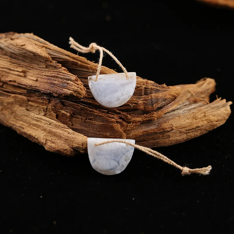 B&F Blue Lace Agate  Earring Beads for Jewelry Making, Handmade Natural stones beads, Stones for jewelry Making Supplies