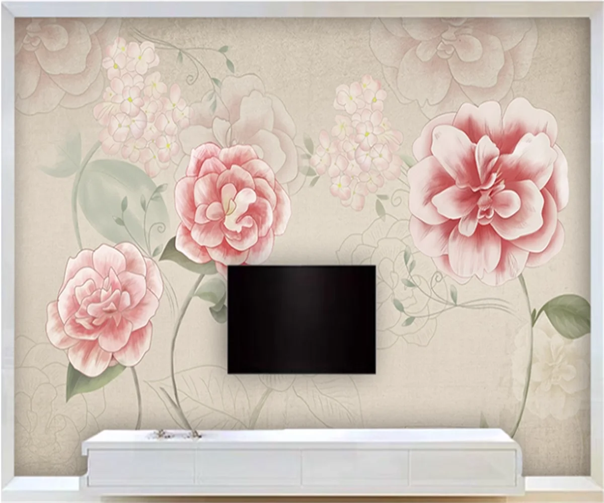 

Настенные обои на заказ, 3D стерео, цветок с золотыми краями, отель, гостиная, ТВ, фон, украшение стены, 3d обои, фрески