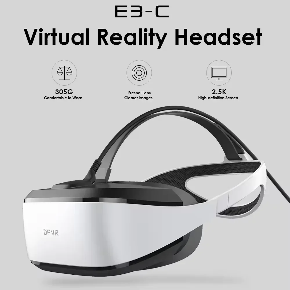 DeePoon E3-C Virtual Reality Display Glasses with VR Egg Chair 2560*1440 of Binocular Resolution and Fast-LCD HD Screen VR