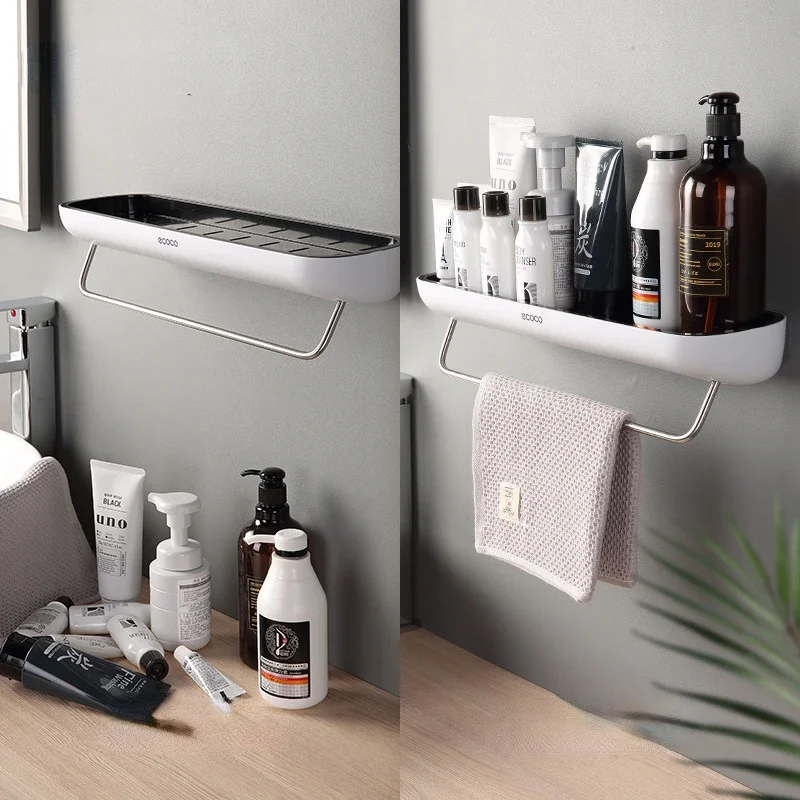 Bathroom rack toilet washbasin wall towel storage rack punch-free wall-mounted toilet