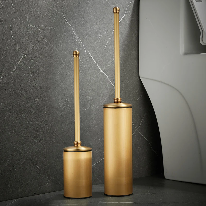Antique Copper Toilet Bowl Brush and Holder ,Covered Bathroom Toilet Brush , Standing,Cleaning Tools Toilet Brushes