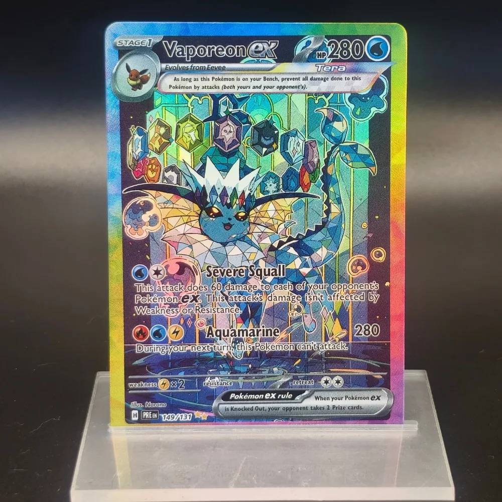 DIY 1PC Eevee Family Flash Game Cards Pocket Monsters English Umbreon Jolteon Leafeon Sylveon Glaceon Collectible Trading Card - view 2