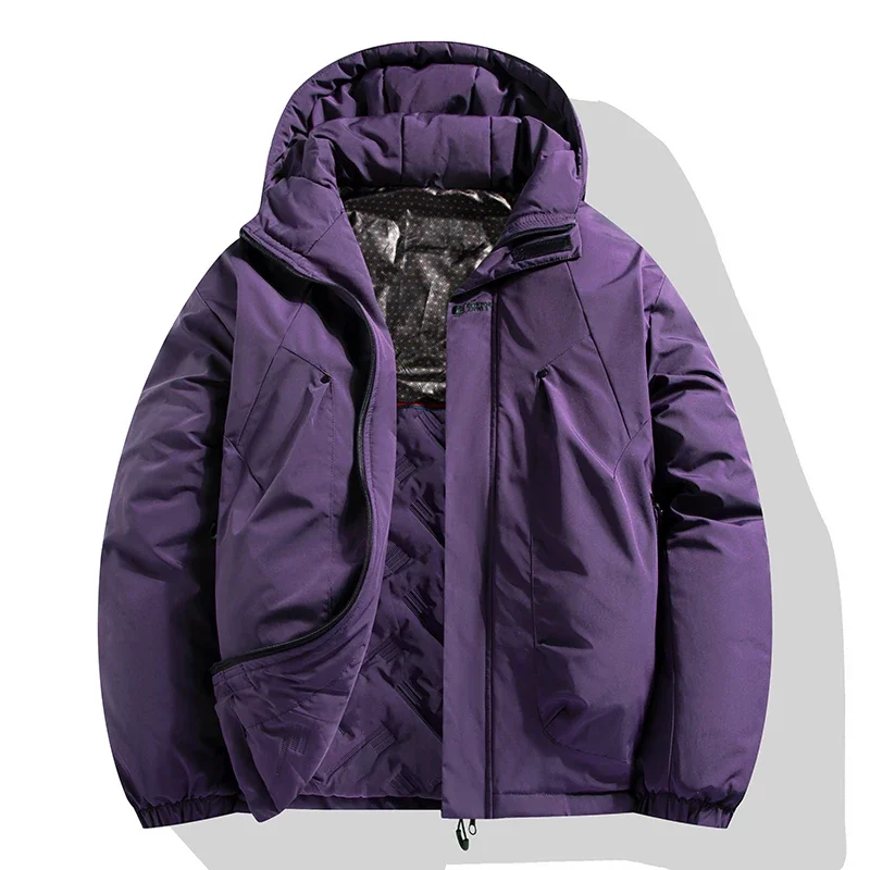 Heren Katoenen Gewatteerde Kleding 2024 Winter Nieuwe Grafeen Warme Winddichte Outdoor Camping Capuchon Stormcoat Heren Waterdichte Jassen