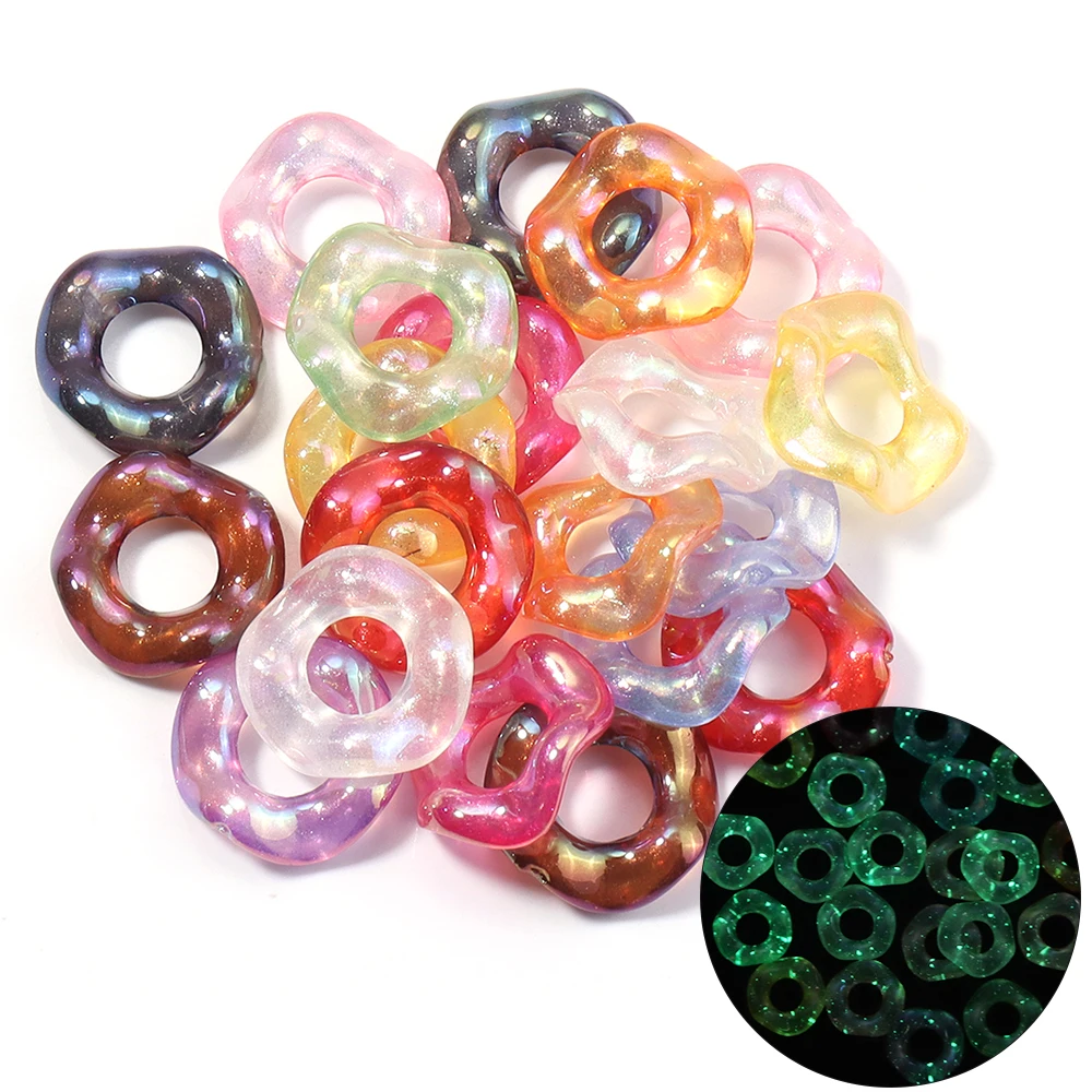 20 Stück 16mm Acrylperlen in Bonbonfarben, bunte Donut-Perlen für DIY Schmuckherstellung, Armbänder, Handyketten, Schlüsselanhänger-Zubehör – Detail 14