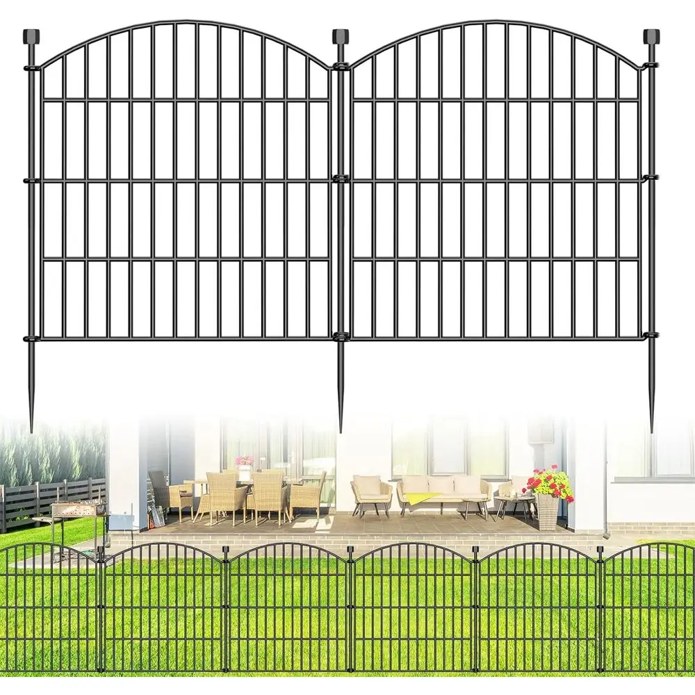 

Декоративный садовый барьер для животных - 5 секций, 24В x 10Д, подходит для собак, кроликов и мелких домашних животных - высокий, из нержавеющей металлической проволоки