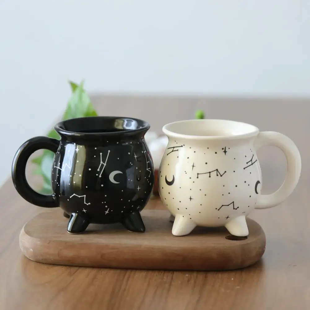 

Unique Design Tea Cup Witchy Cauldron Coffee Mug Set Constellation Tea Cups for Halloween Gifts Unique Ceramic Wiccan for Family