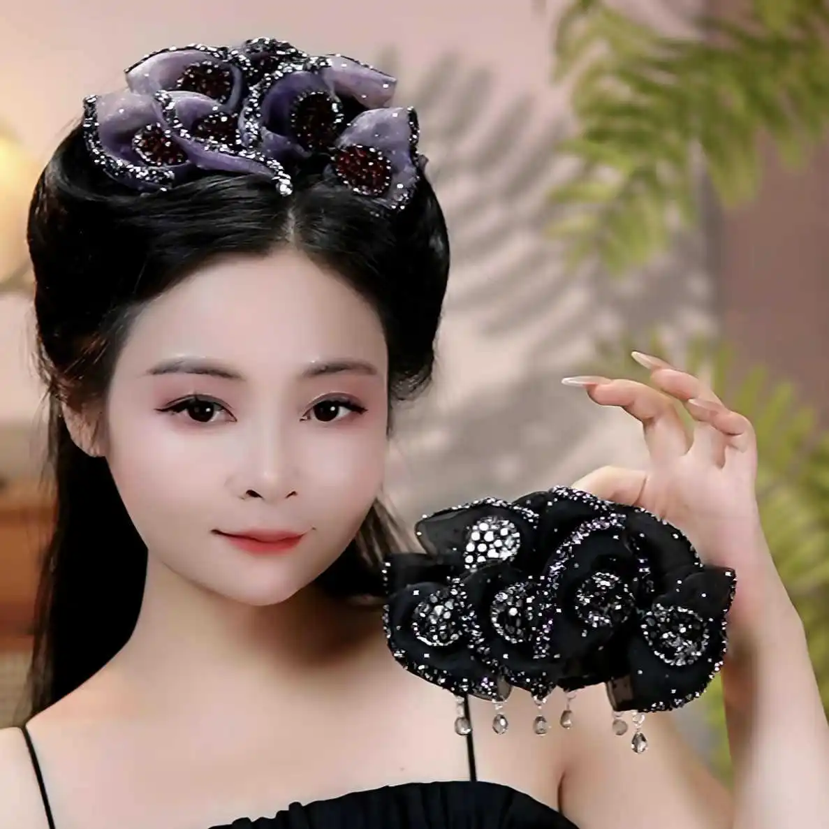 

Модная заколка для волос из пряжи, трендовые заколки для волос со стразами и кисточками, заколка на голову для женщин и девочек, корейские трендовые аксессуары для волос