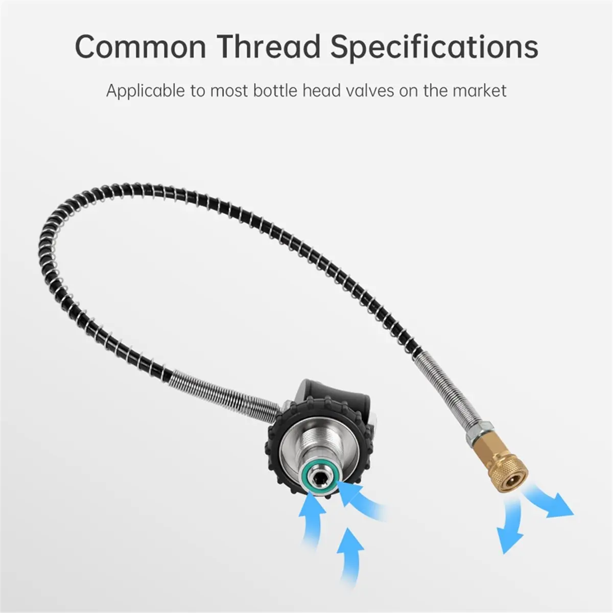 (SPOR) DIN Diving Tank Filling Adapter with Pressure Gauge,Universal DIN Bottle Filling G5/8 Connector with High Pressure Hose