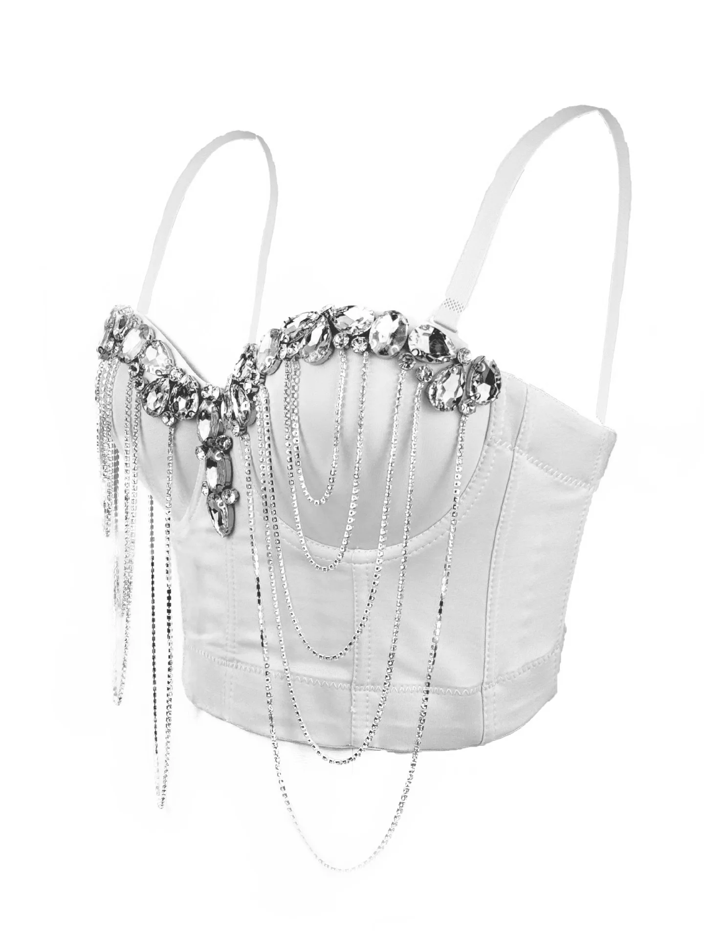 European And American Style Sexy Diamond Chain Fishbone Bustier For Women Design-Oriented Underwire Shaping Vest For Women