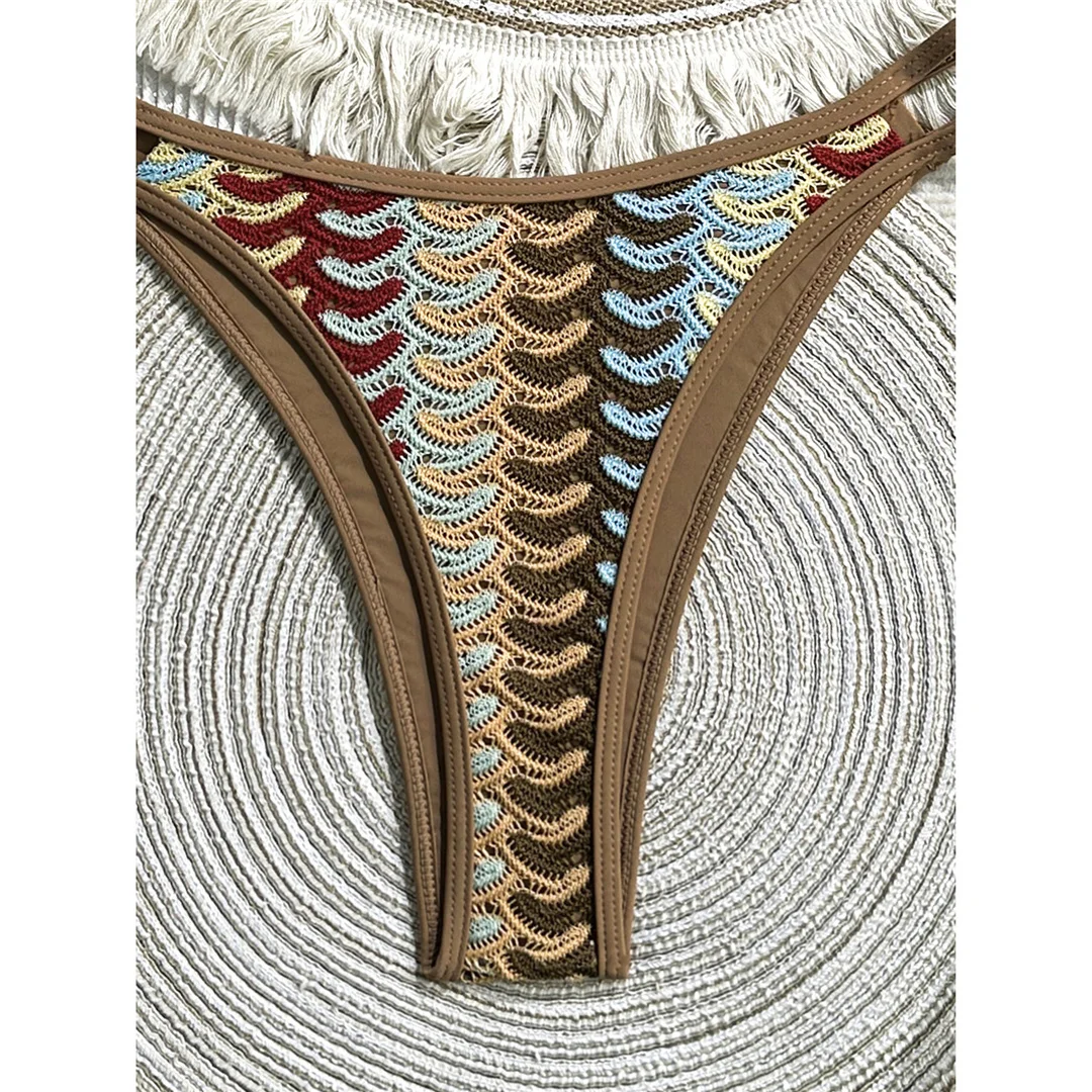 2026 Neuer Sexy Bedruckter Bikini mit Hohem Beinausschnitt Damen-Badeanzug Zweiteiliger Bikini-Set Badebekleidung Badeanzug V8030 – Detail 7