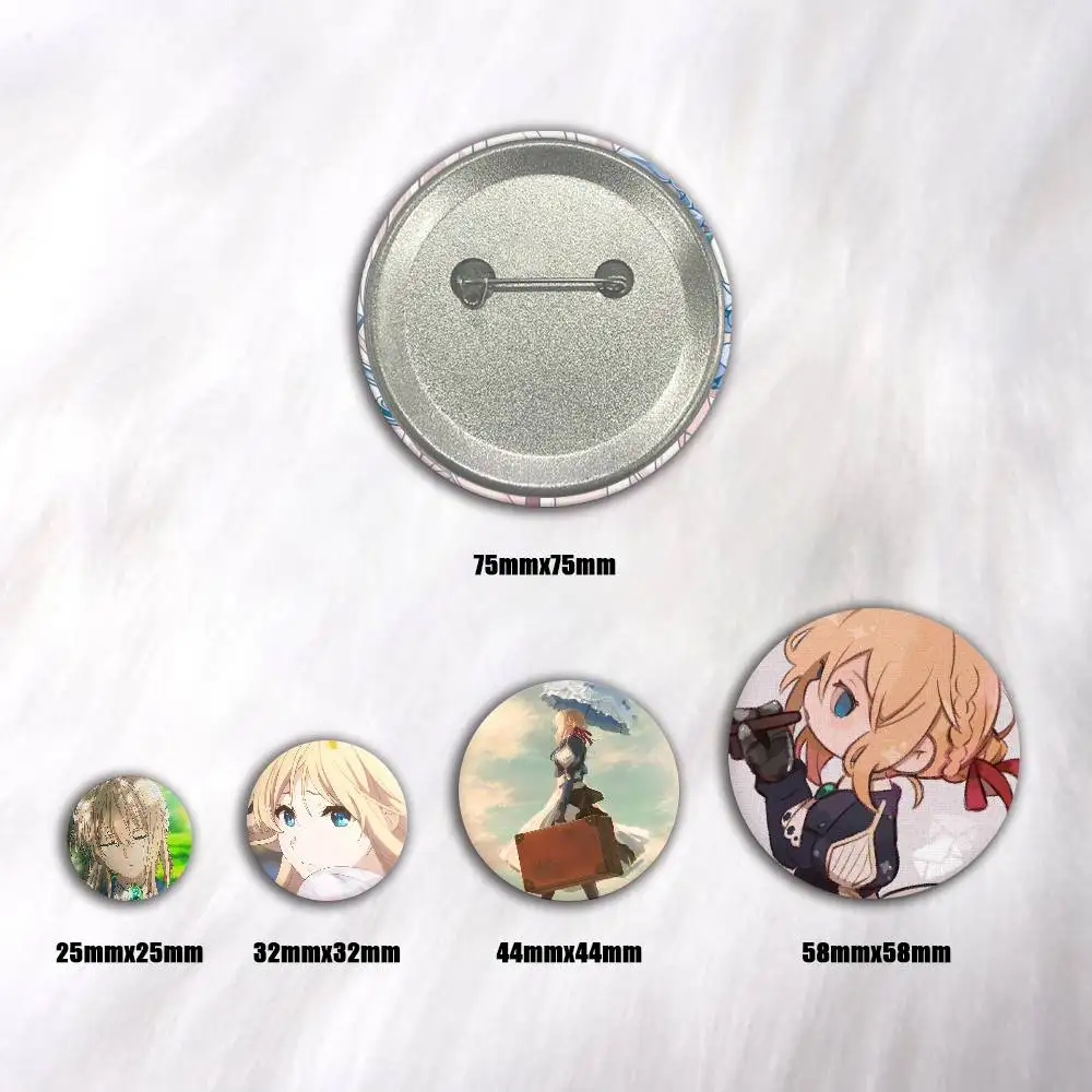 A-V-Violet E-Evergarden Tinplate Brooch Figure Icon Badge Handmade Brooches For Backpack Clothes Decoration