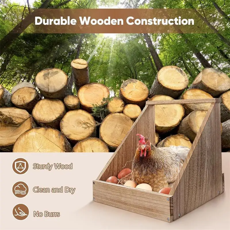Cross-border wooden chicken nest box Home wall-mounted chicken egg laying nesting box Poultry habitat supplies Wooden