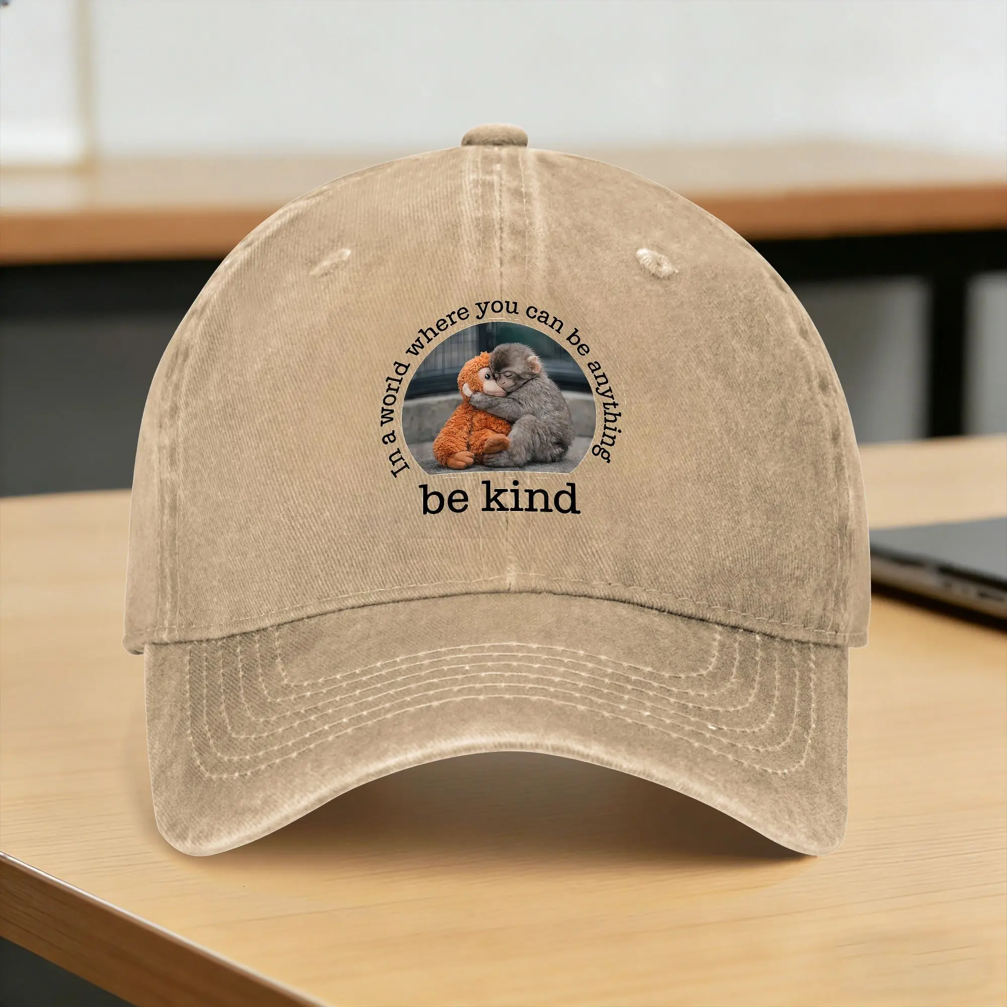 Monkey Punch in the World Where You can be Anything Be Kind Baseball Cap Design Hip Hop Hats Casual Kpop Rock Snapback Cap
