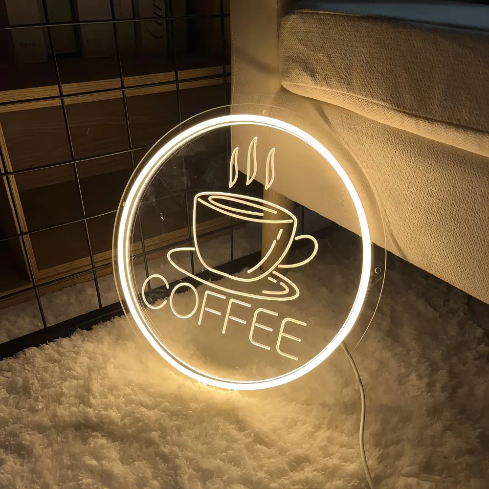 Imagem -03 - Luzes Led Pessoais para Café e Chá Lâmpada de Néon na Decoração da Parede Decoração de Casa Suporte Personalizado Gravar Coffee Shop