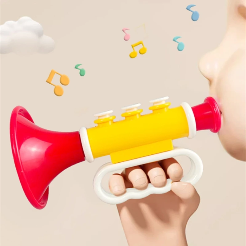 1PC Mini Baby Trumpet Toys Children Early Montessori Educational Toy Colorful Musical Instruments Games for Kids Gifts Horn Toy