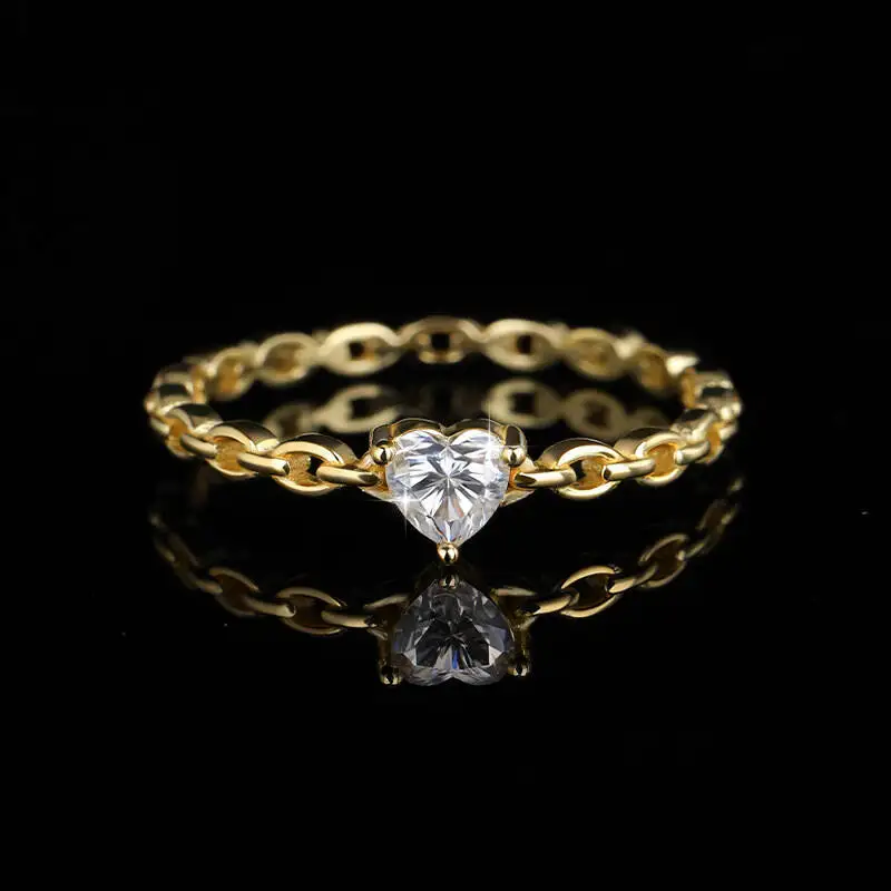 

Кольцо из стерлингового серебра 925 пробы с муассанитом для женщин, 0,4 карата, муассанит высшего цвета, обручальное кольцо в форме сердца, изысканные ювелирные изделия для свадьбы