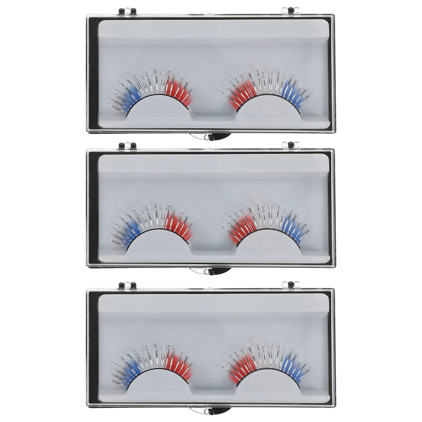3 pares de pestañas postizas de fibra rizada a la moda para maquillaje de Halloween, realce de ojos glamurosos para actuaciones en escenario