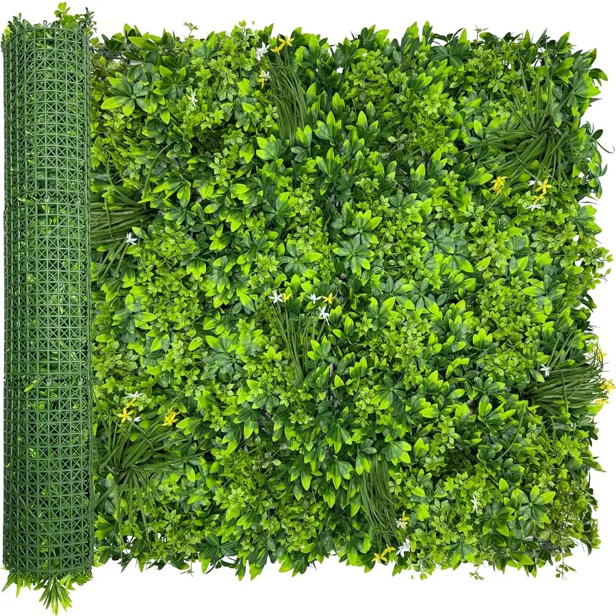 

Artificial Plant Wall Roll: 40X120 in 33.5 sqft UVAnti Ivy Privacy Fence Screen Faux Greenery Panels Backdrop Boxwood Ivy Vine
