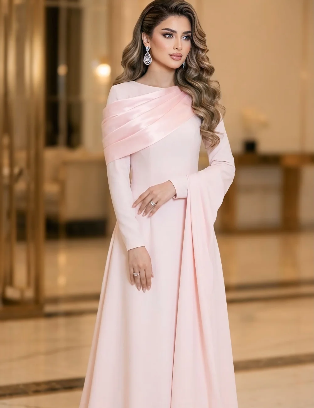 Customized Sexy Jersey Pleat A-line Scoop Neck Long Quinceanera Bespoke Occasion Dresses Sizes Available