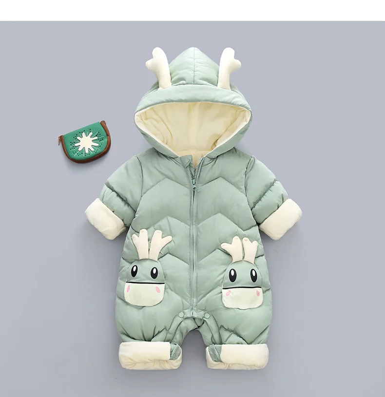 1-3 Jahre Baby Dicker Samt-Strampler Kleidung Winter Herbst Gepolsterter Warmer Einteiler Baby Mädchen Junge Overall Kinder Latzhose Neugeborenen Daunenanzug – Detail 3