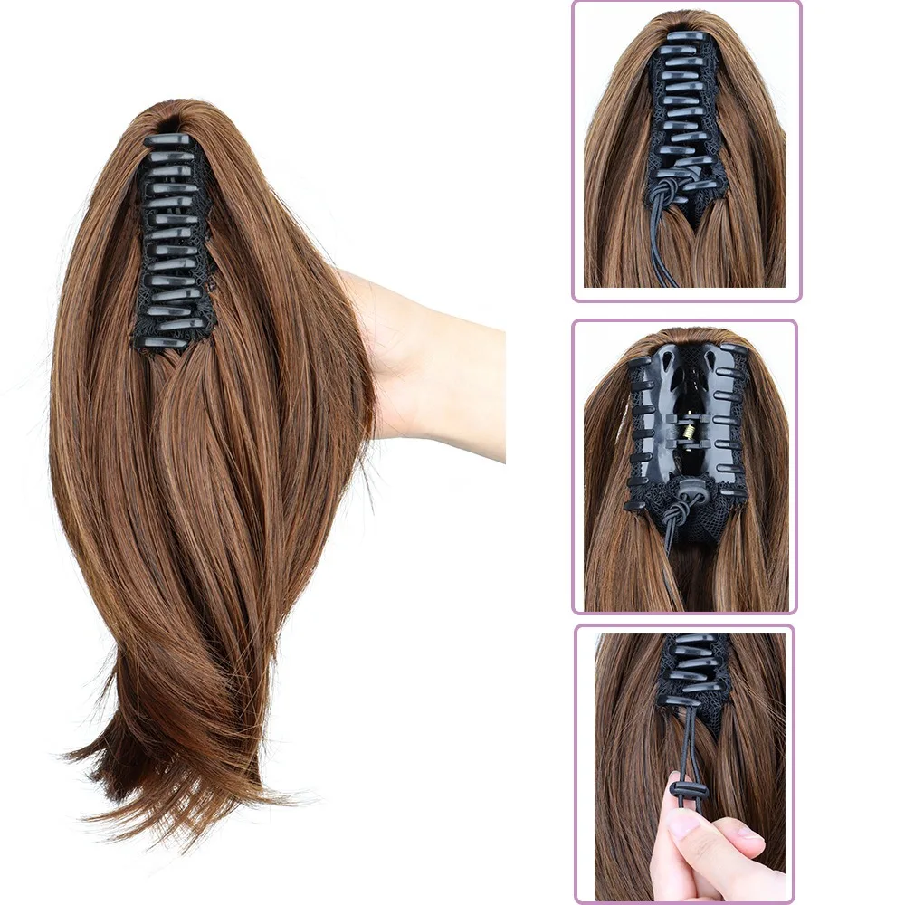 H&STAR Synthetic Straight Claw Clip Chignon Fluffy Donut Messy Hair Bun Clip in Hairtail Extensions Natural Hairpieces for Women image 2