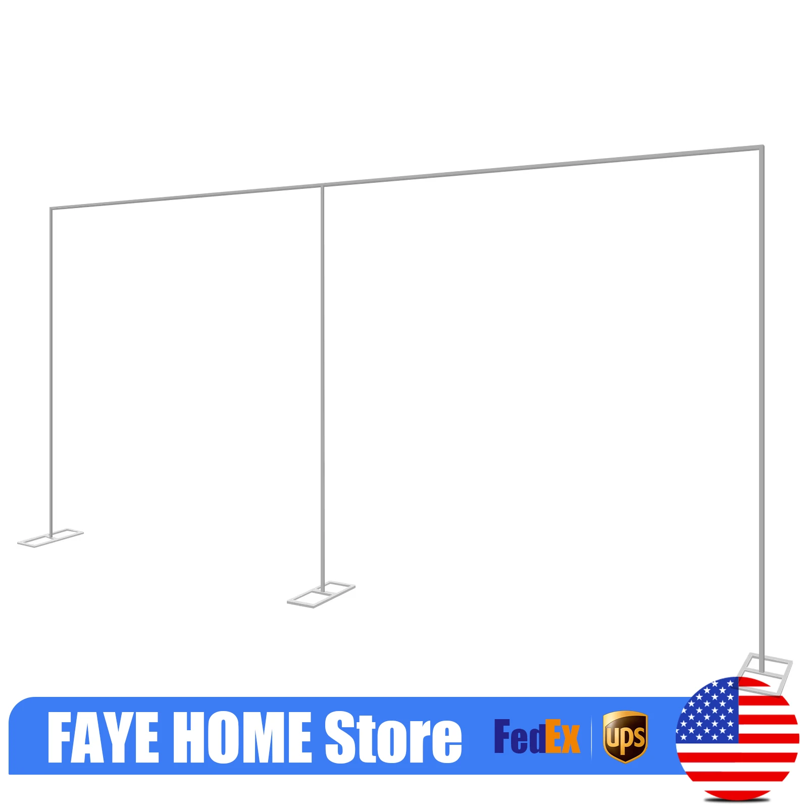 

10x20ft Backdrop Stand, Wedding Party Backdrop Stand Pipe Kit Curtain Frame