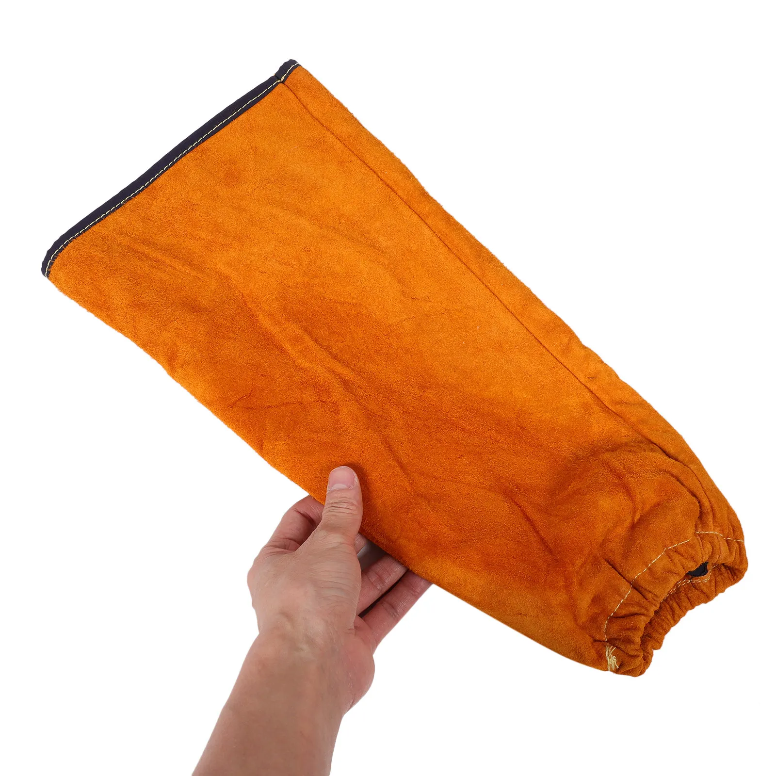 

1 Pair Cowhide Protective Welding Sleeves Flame Resistant Arm Guards Elastic Fit Comfortable for Men Women Welding Work Use