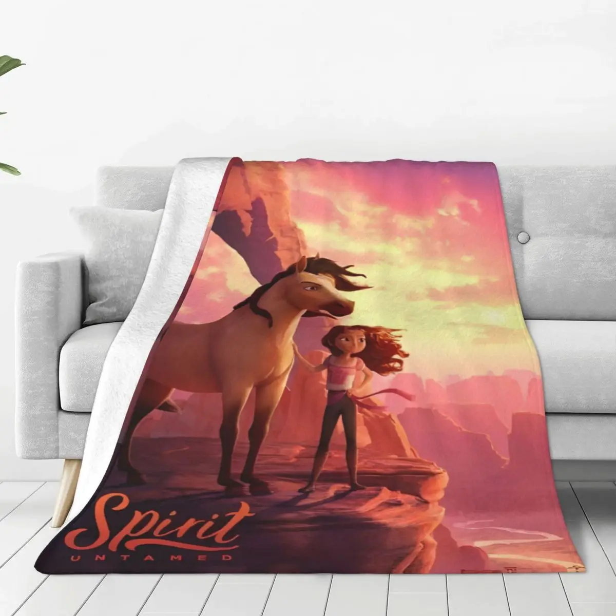 Spirit Riding Free Cartoon Horse Accessories Blanket Ultra Soft Throw Blankets Gifts For Friend