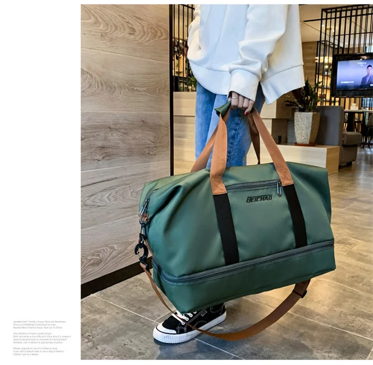 Large-Capacity Travel Bag Men Women Handheld Business Luggage Bag Lightweight Wet and Dry Separation Waterproof Sports Gym Bag