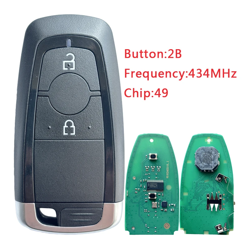 TXK018079 PN HC3T-15K601-DC/DD For Ford Smart Remote Key 2 Button 434MHz 49 Chip Hitag Pro A2C93142100