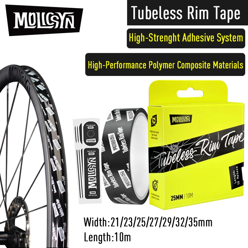 MolicSYN & Ezmtb cinta para llanta sin cámara de bicicleta 21/23/25/27/29/32/35mm de ancho llanta de rueda de bicicleta raya MTB cinta para llanta de rueda de bicicleta de carretera